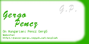 gergo pencz business card